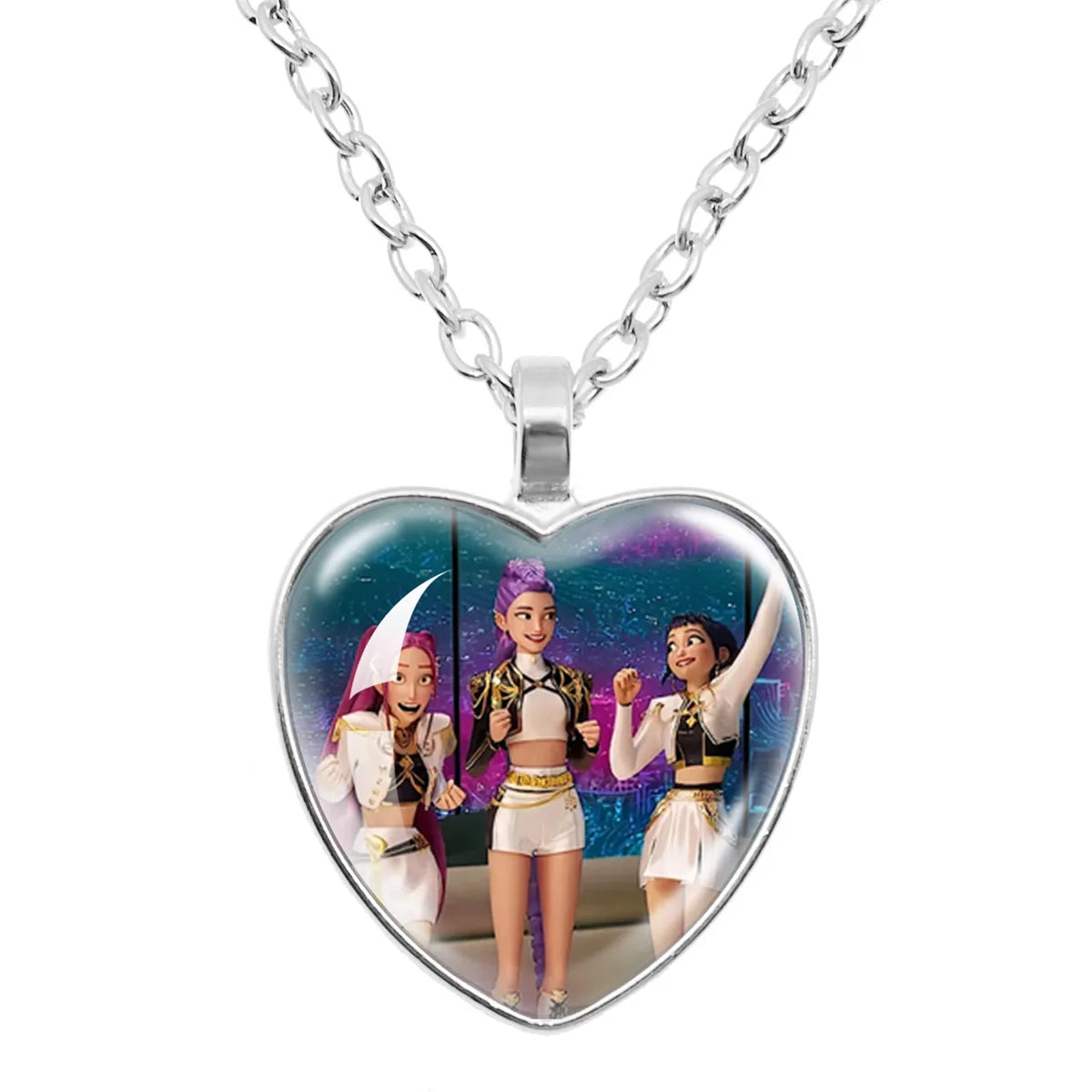 Pendentif Kpop Demon Hunter en forme de coeur