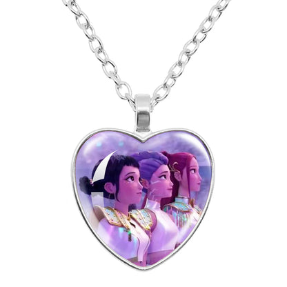 Pendentif Kpop Demon Hunter en forme de coeur