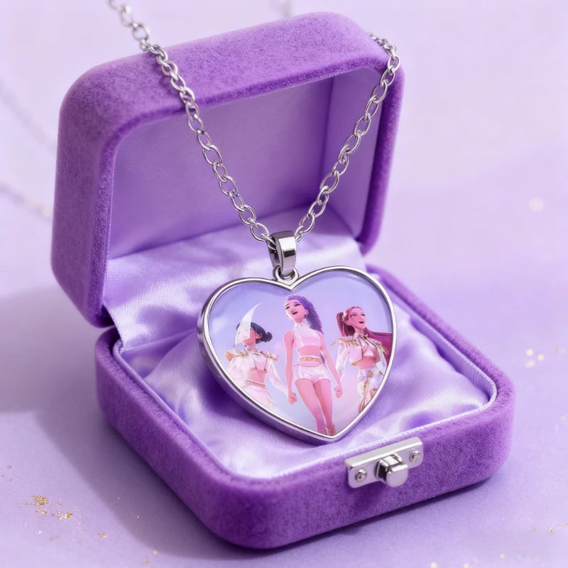 Pendentif Kpop Demon Hunter en forme de coeur